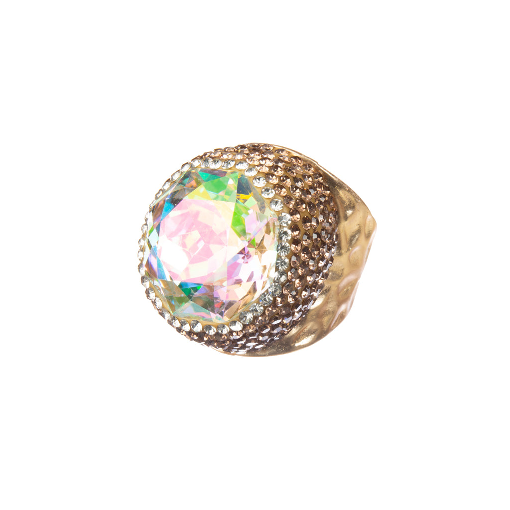 Round Crystal Pavé Cocktail Ring R2818