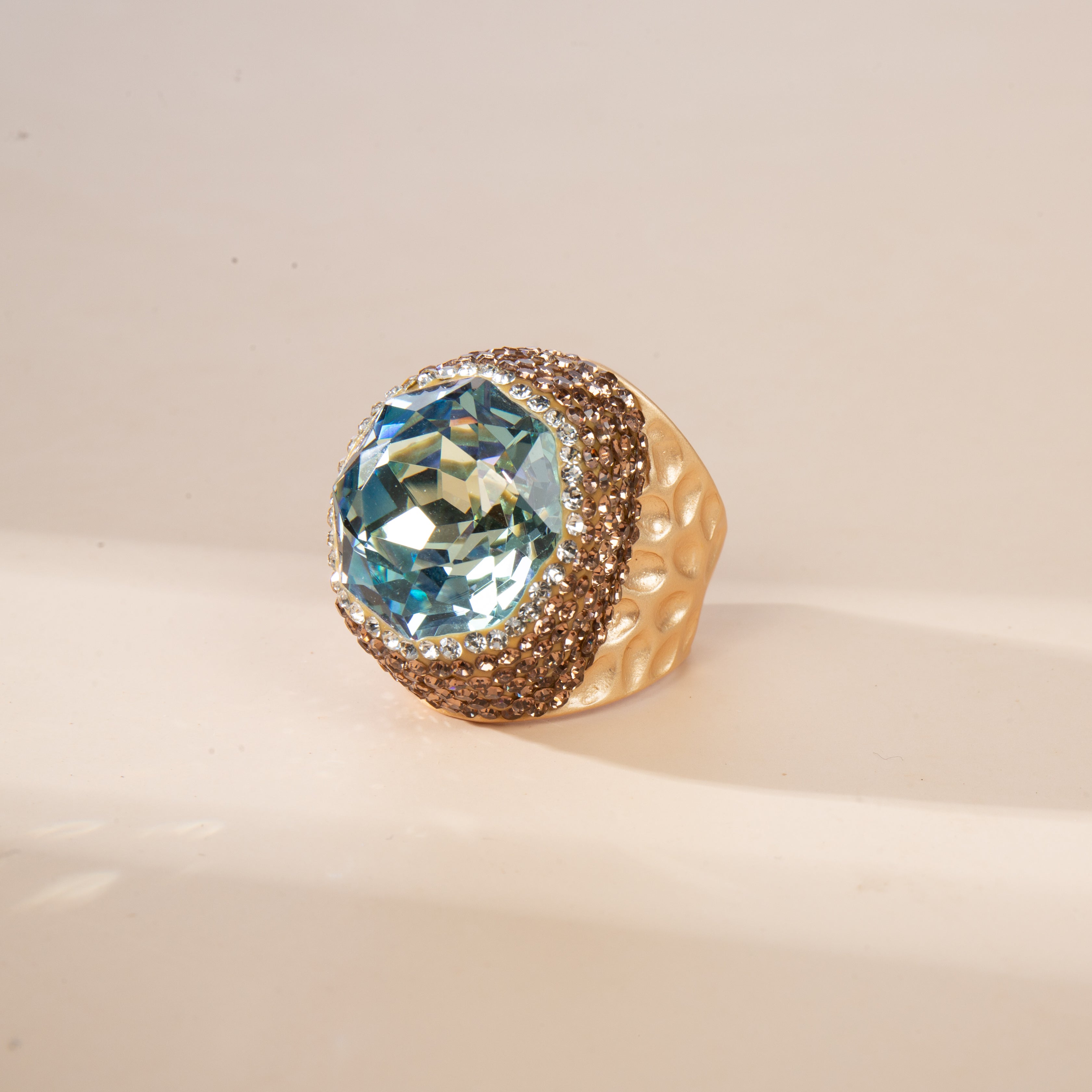 Round Crystal Pavé Cocktail Ring R2818