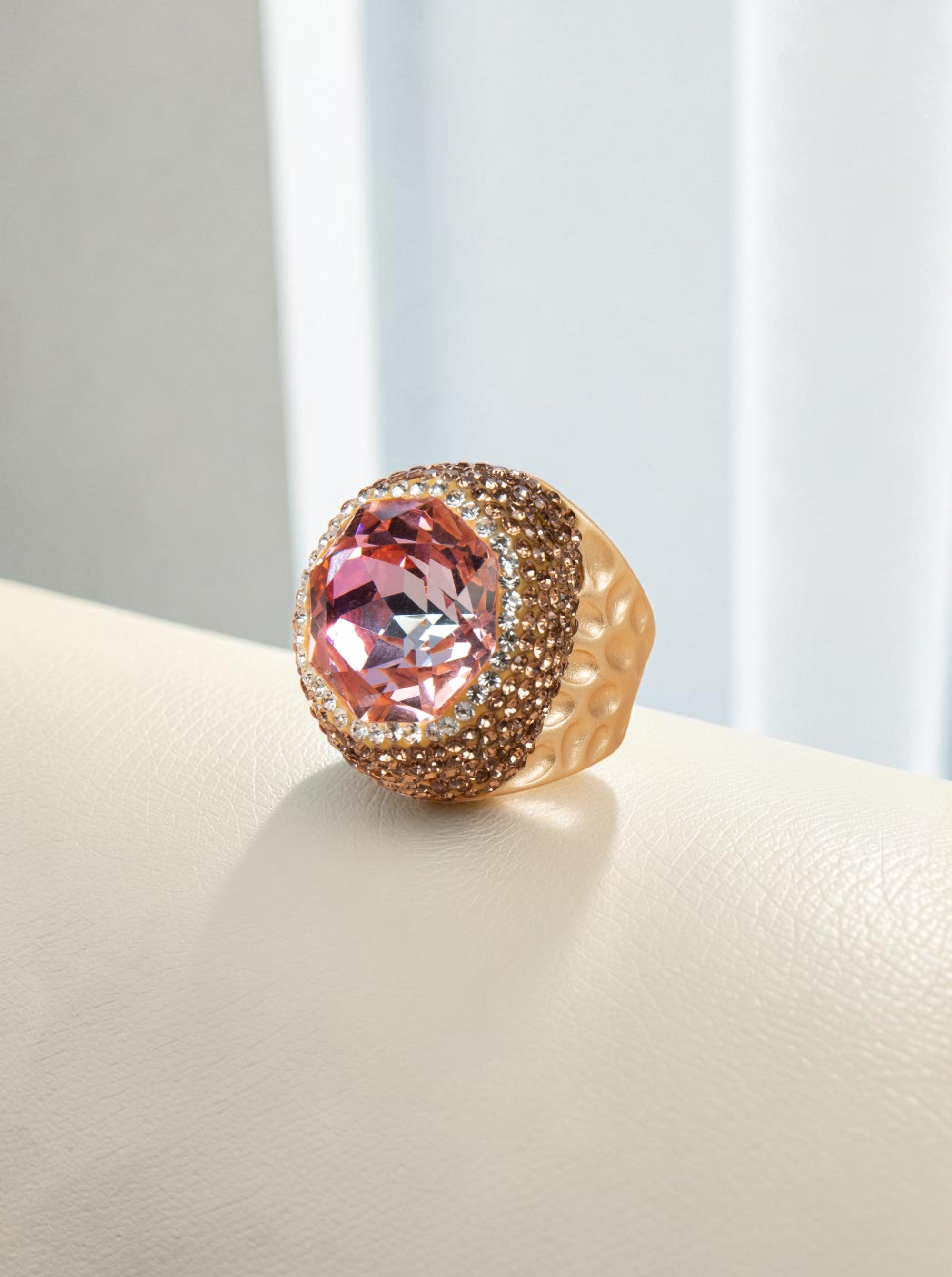 Round Crystal Pavé Cocktail Ring R2818