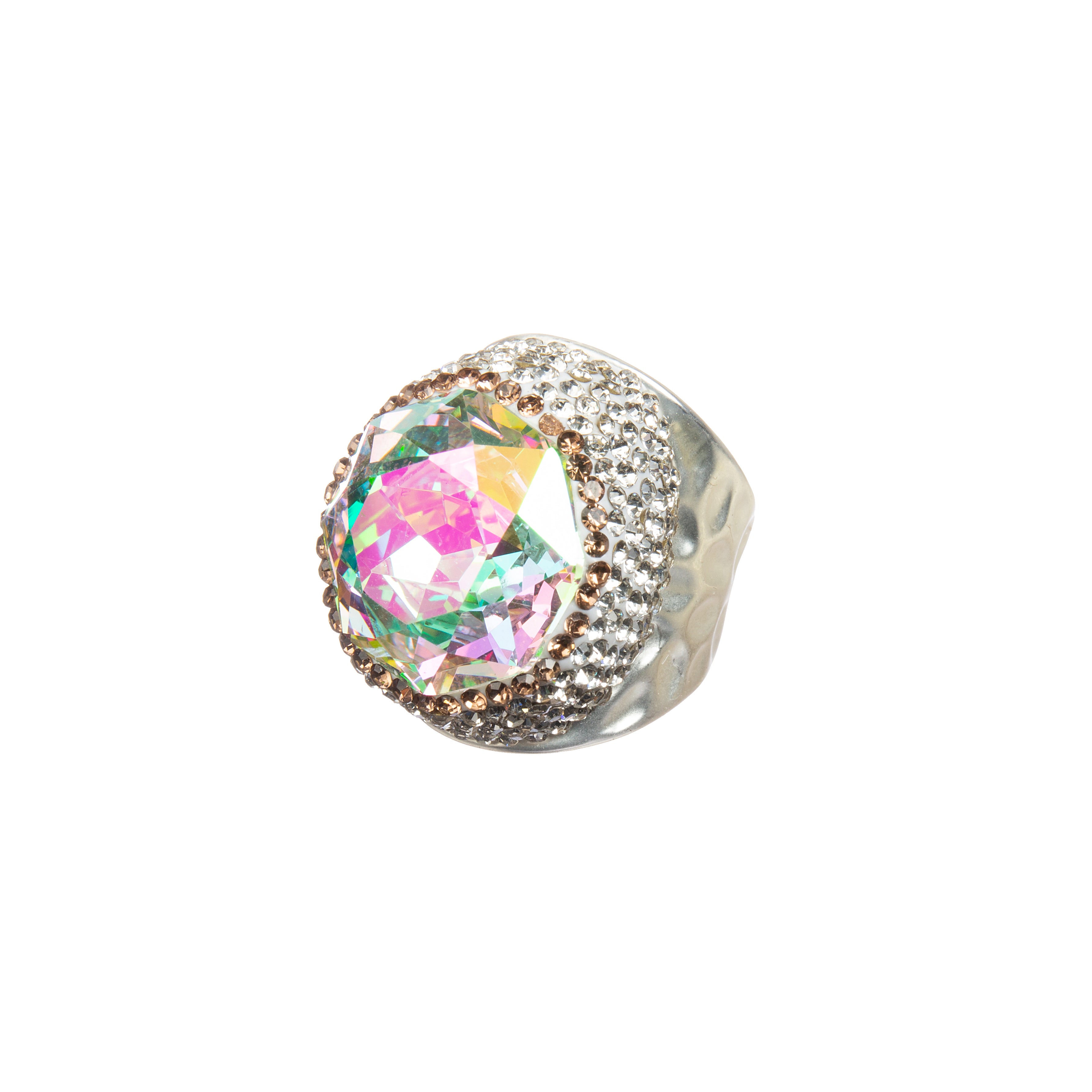 Round Crystal Pavé Cocktail Ring R2818