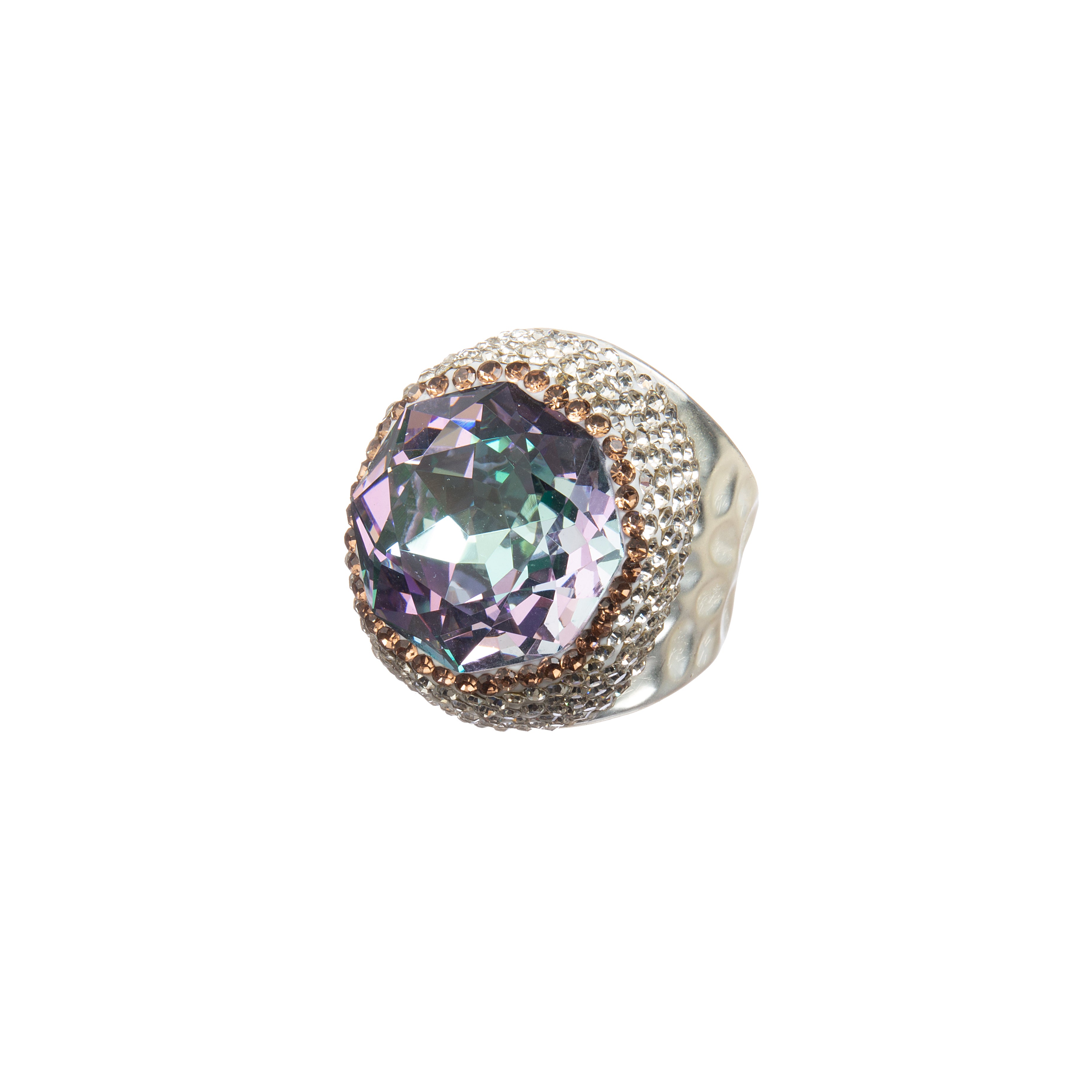 Round Crystal Pavé Cocktail Ring R2818