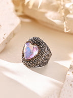 Crystal Heart Pavé Cocktail Ring R2819