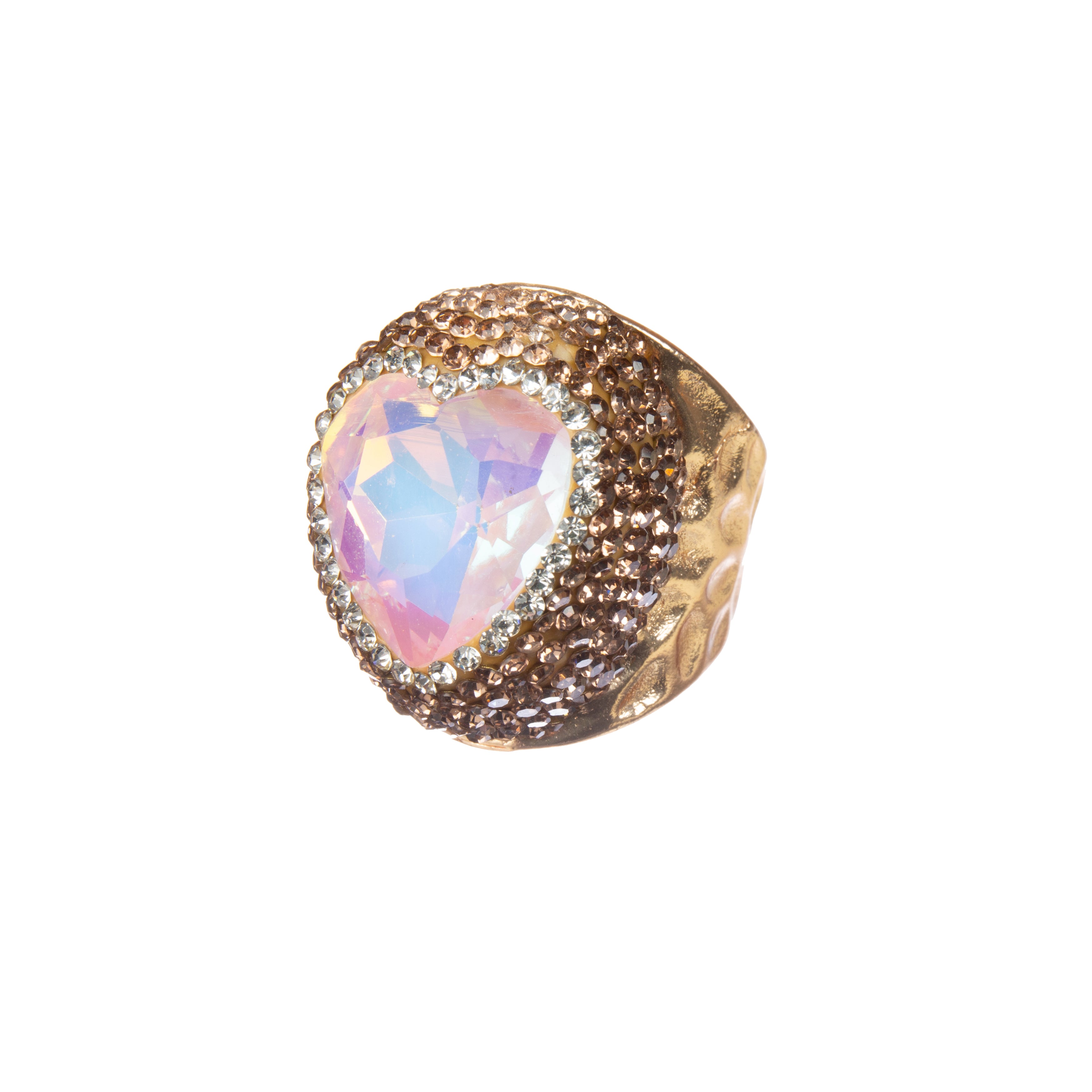 Crystal Heart Pavé Cocktail Ring R2819