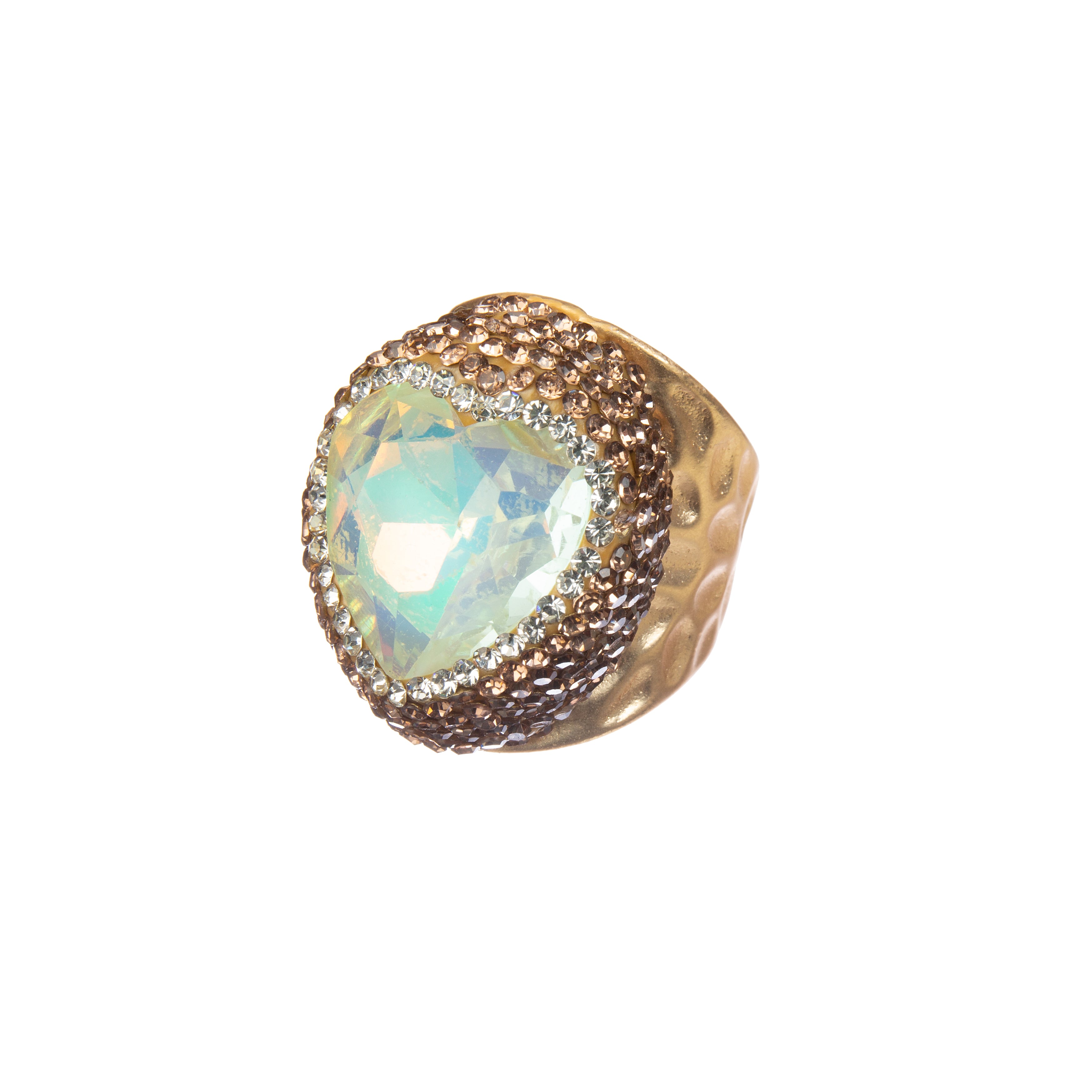 Crystal Heart Pavé Cocktail Ring R2819