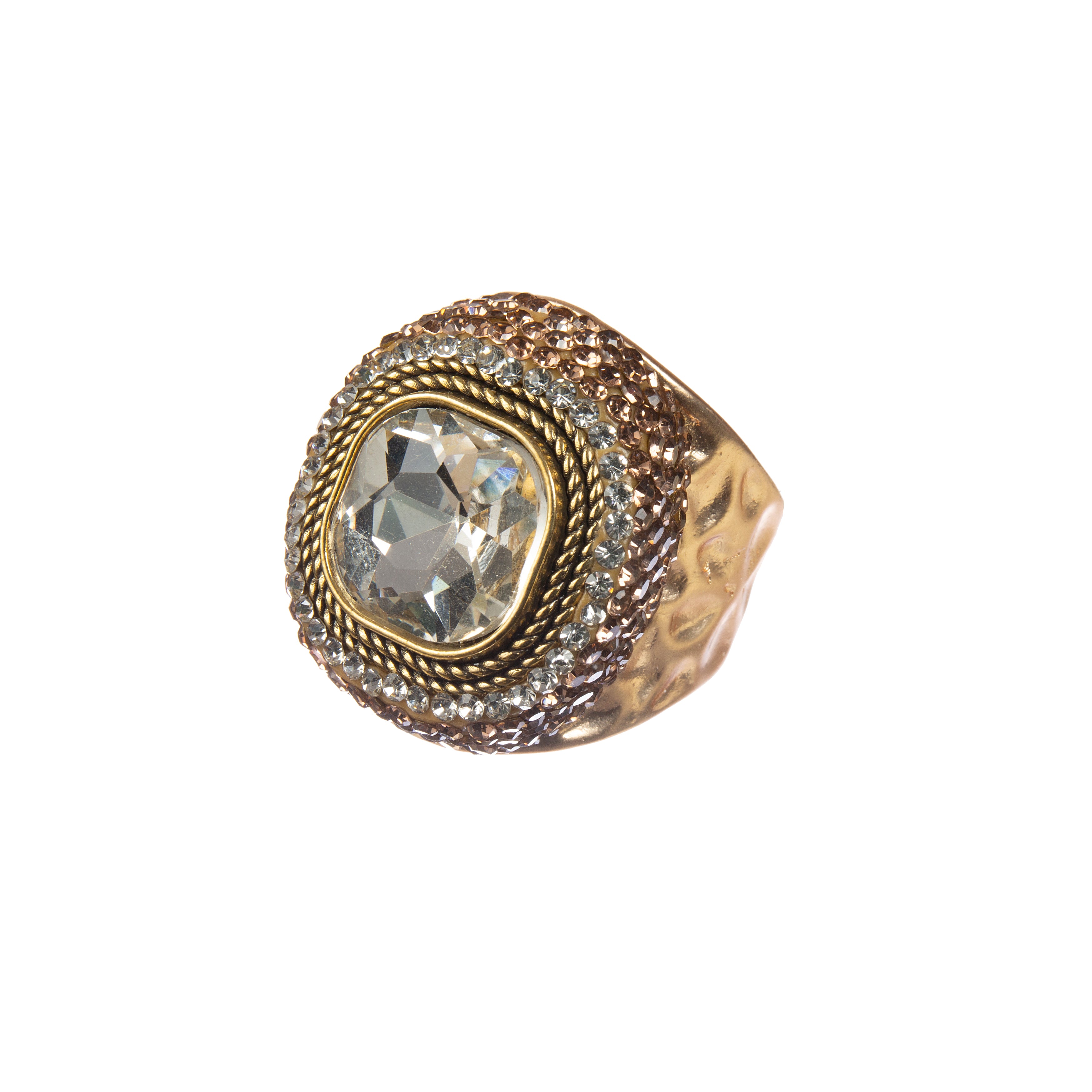 Crystal Heart Pavé Cocktail Ring R2821