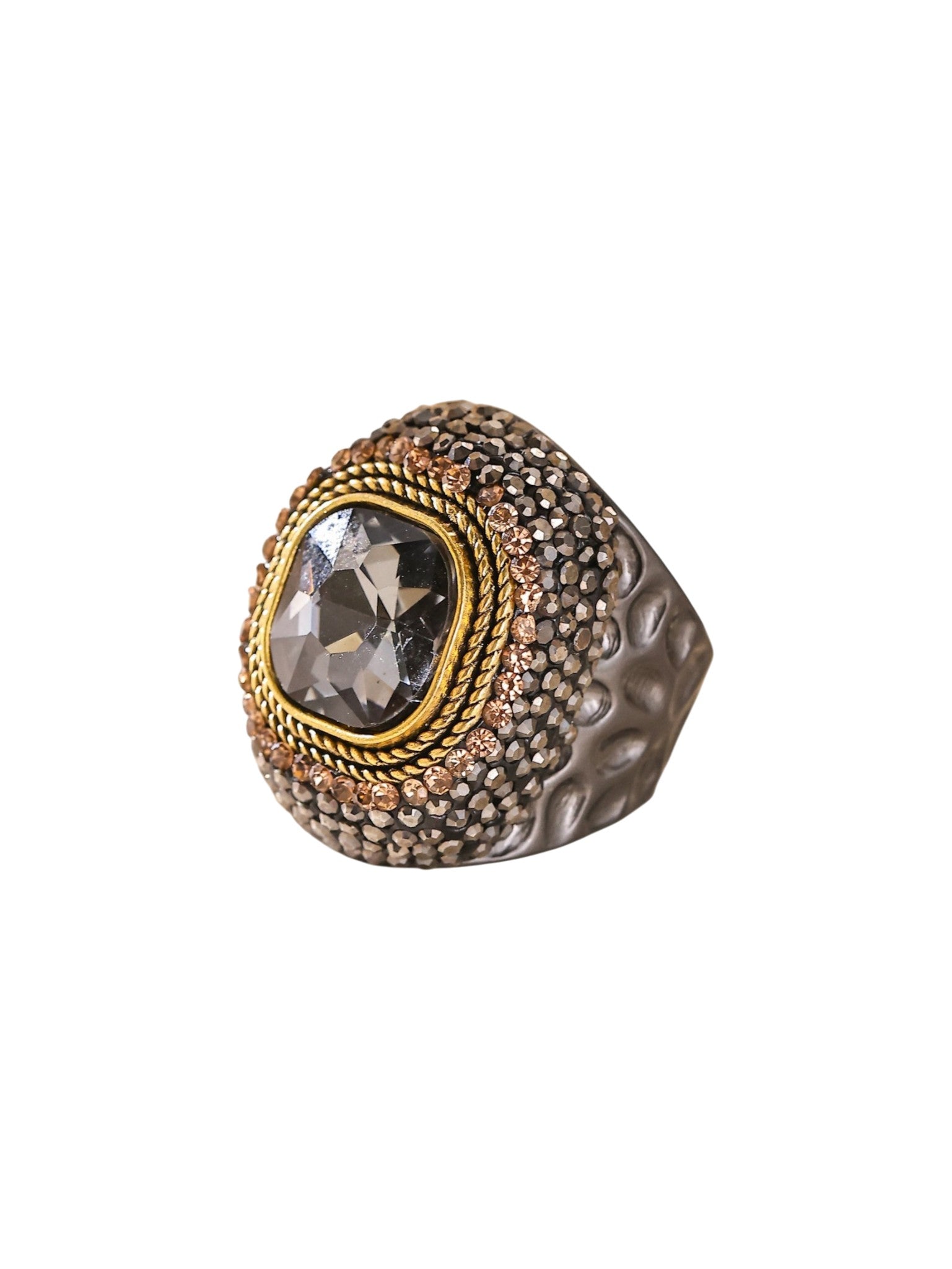 Crystal Heart Pavé Cocktail Ring R2821