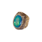 Crystal Pavé Cocktail Ring R2822 -Gold
