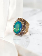 Crystal Pavé Cocktail Ring R2822 -Gold