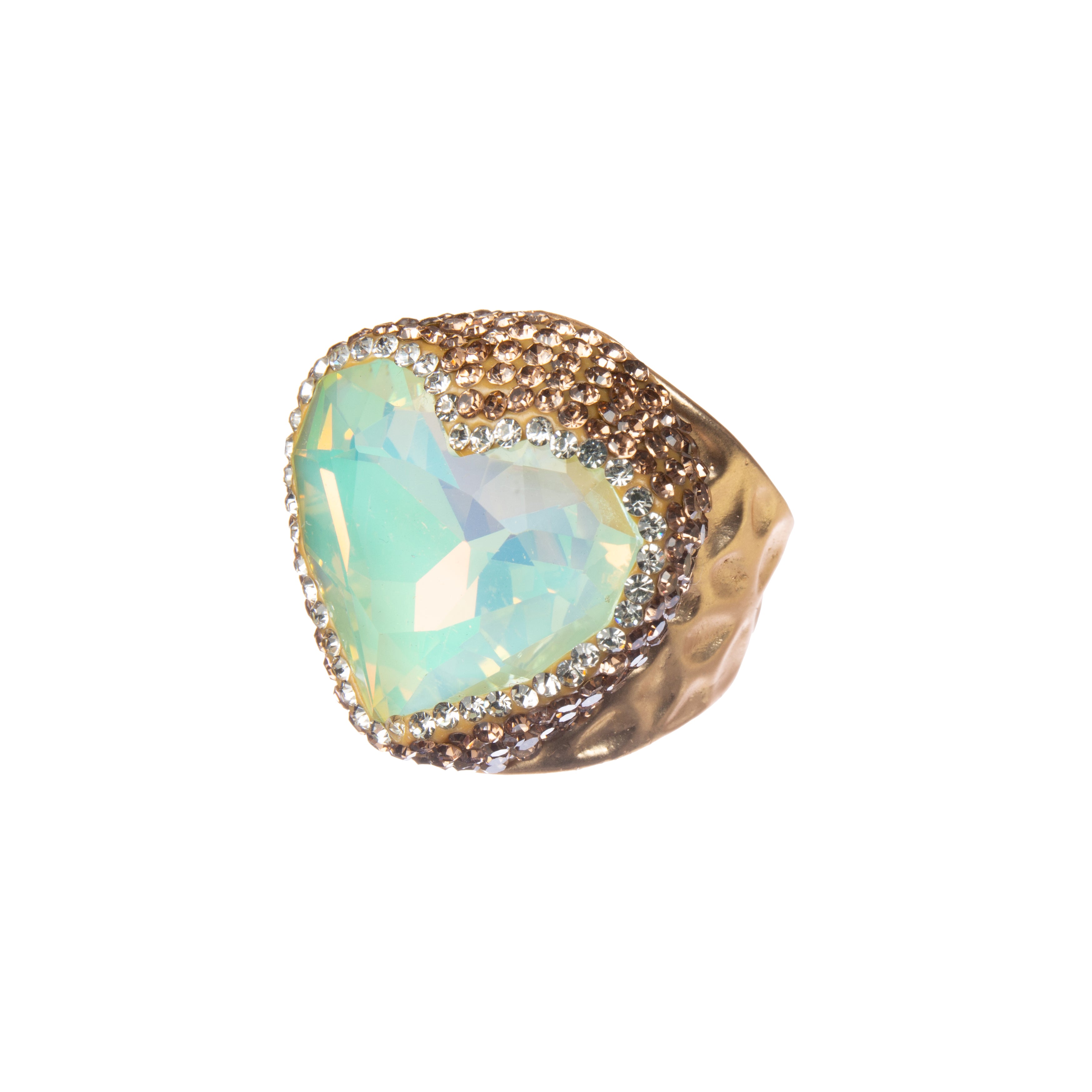 Crystal Heart Pavé Cocktail Ring R2823