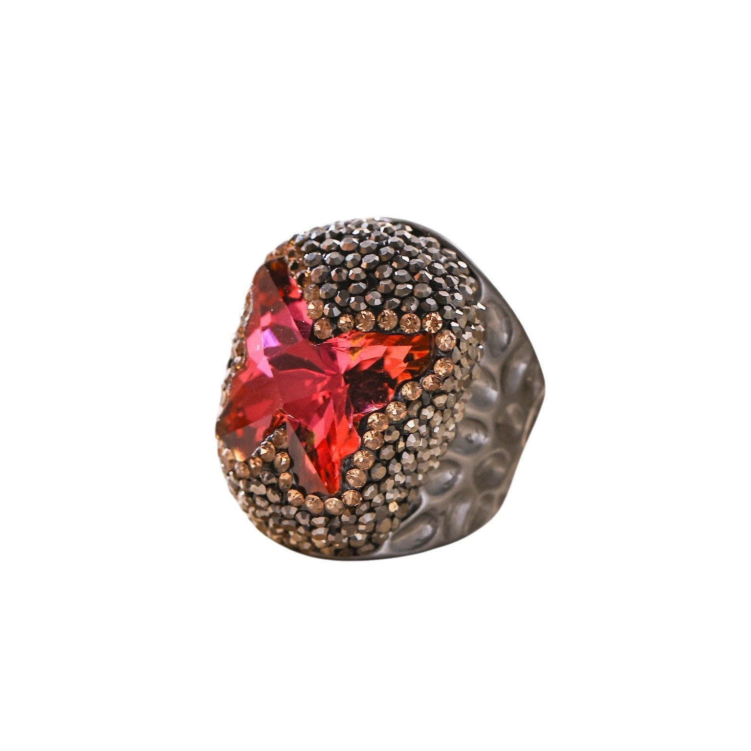 Crystal Butterfly Pavé Cocktail Ring R2824