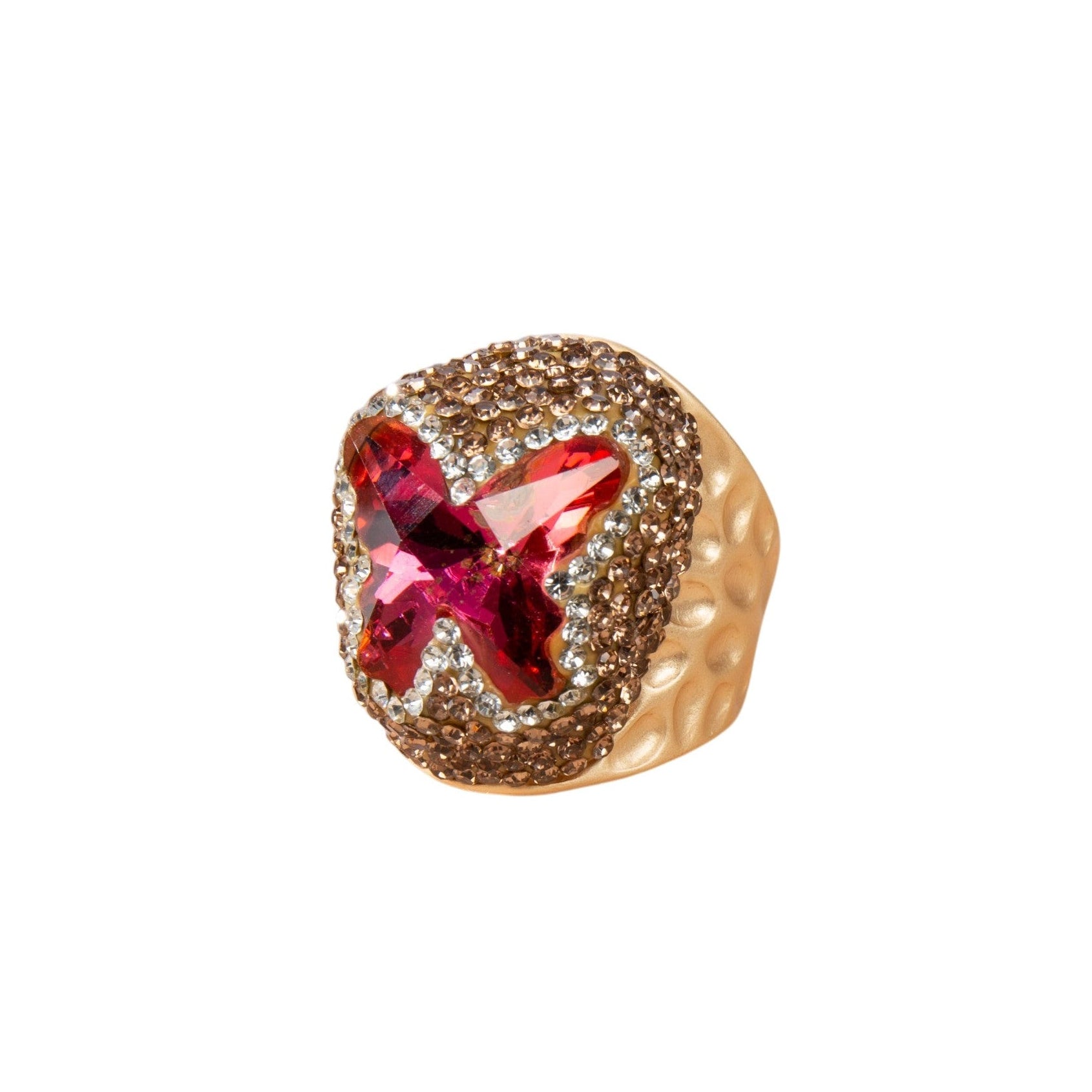 Crystal Butterfly Pavé Cocktail Ring R2824