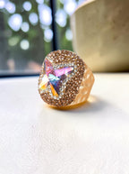 Butterfly Crystal Pavé Cocktail Ring R2824-Gold
