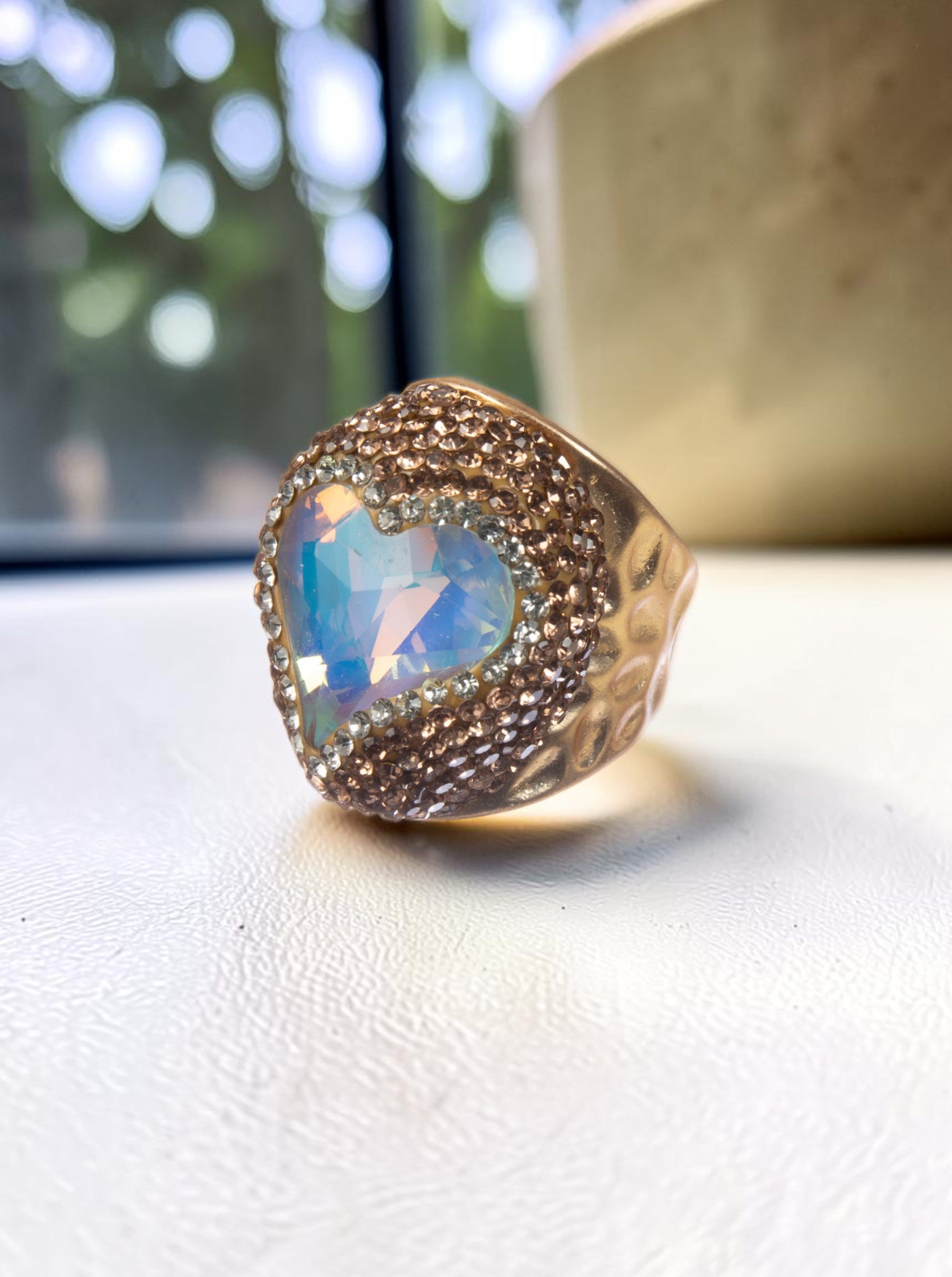 Heart Shape Pavé Cocktail Ring R2828