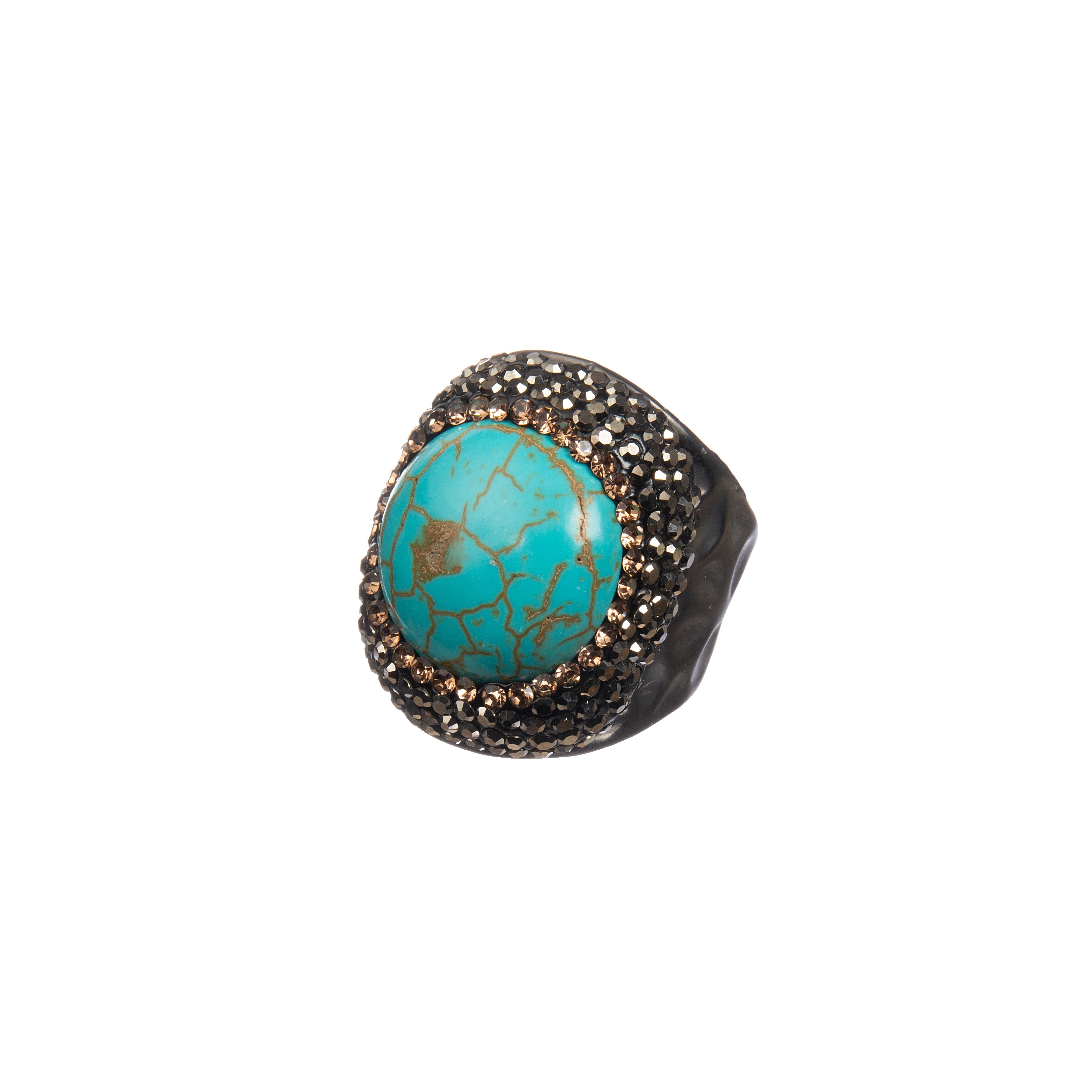 Composed Turquoise Pavé Cocktail Ring R2832