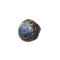 Blue Spot Jasper Pavé Cocktail Ring R2833