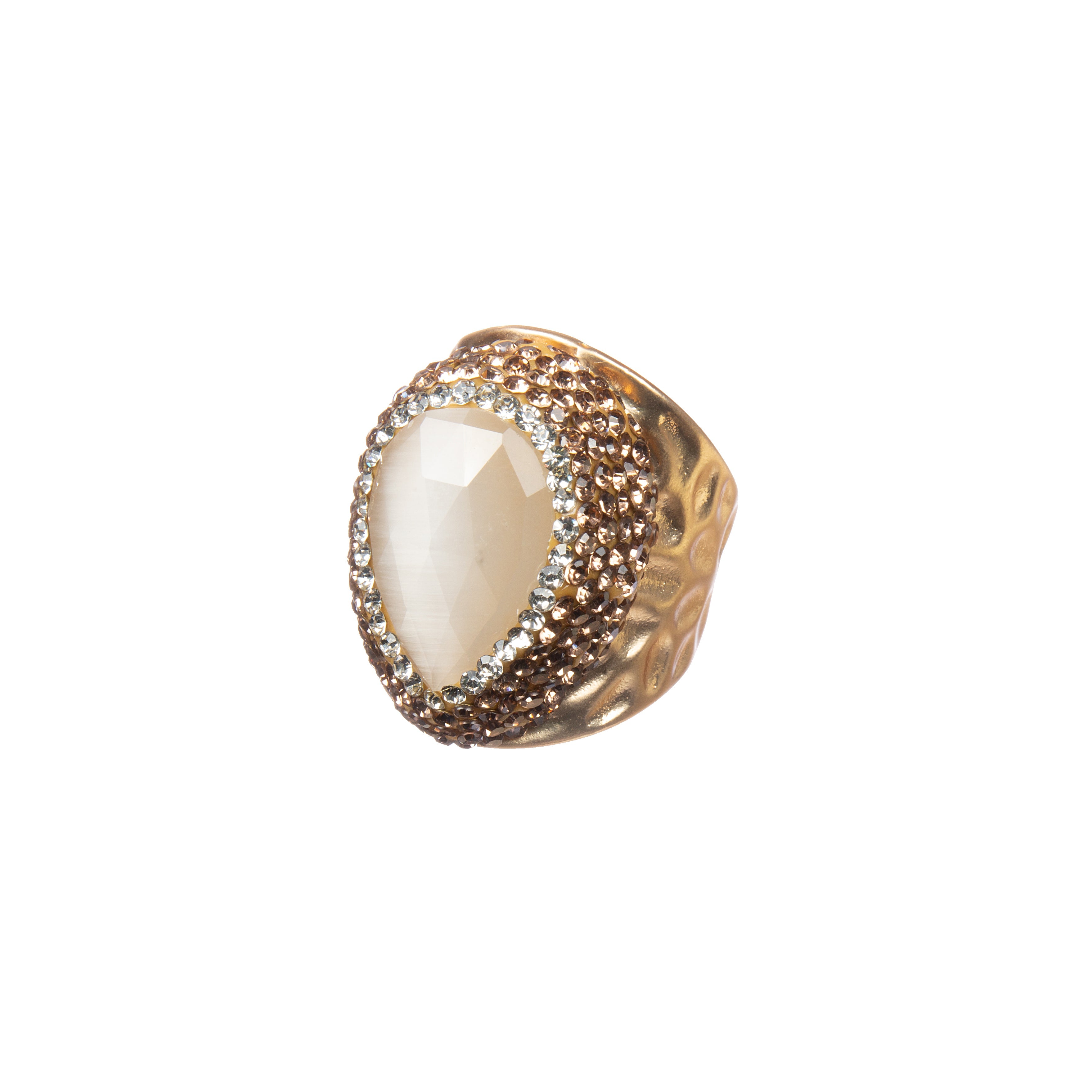 Cymophane Rhinestone Pavé Cocktail Ring R2838