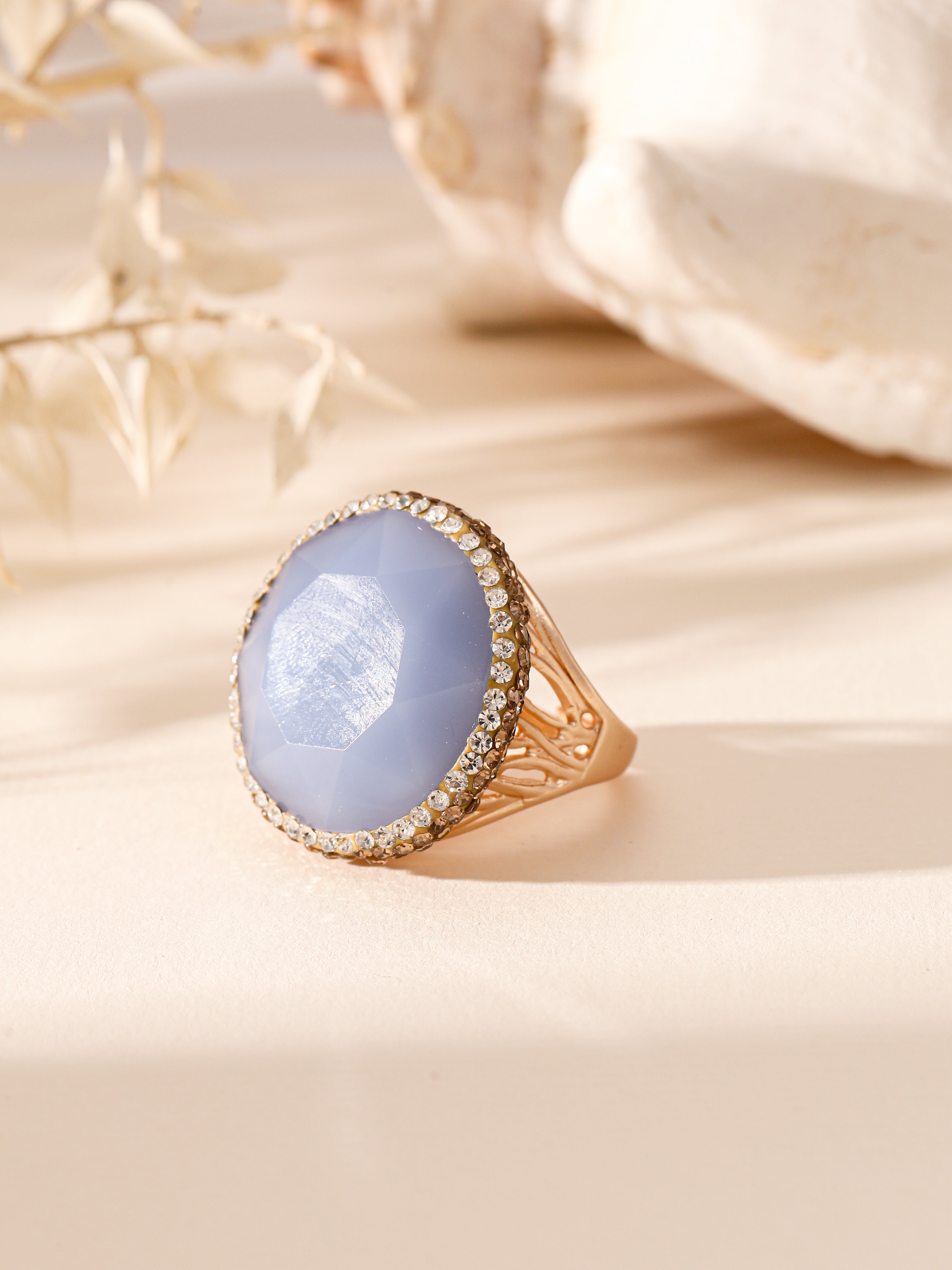 Round Crystal Pavé Cocktail Ring R2849