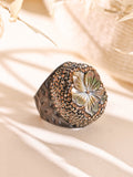Shell Flower Pavé Cocktail Ring R2851 - view 3