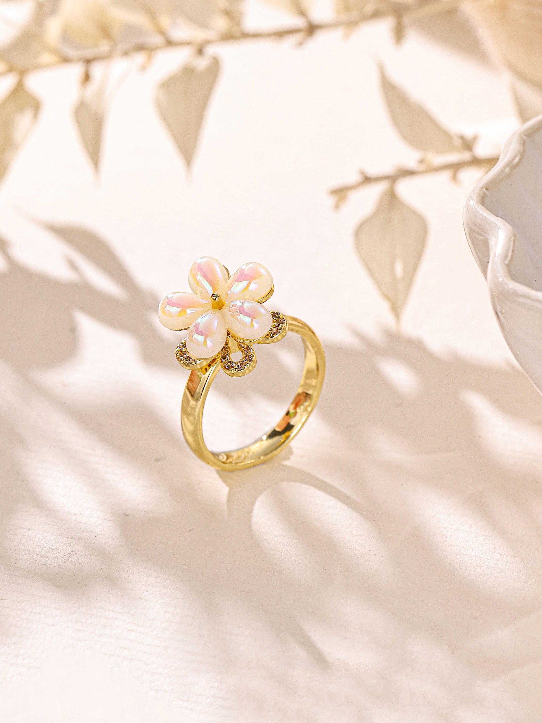 Flower Cubic Zirconia Ring R2859