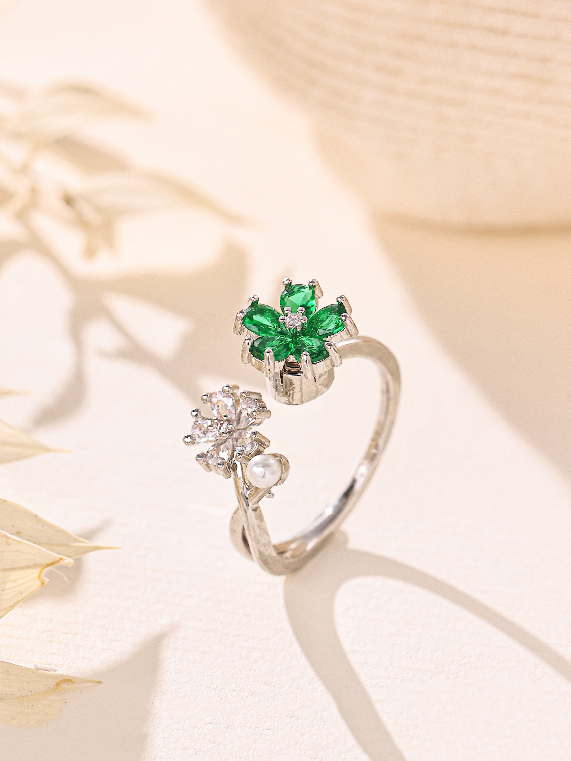 Flower Cubic Zirconia Ring R2869