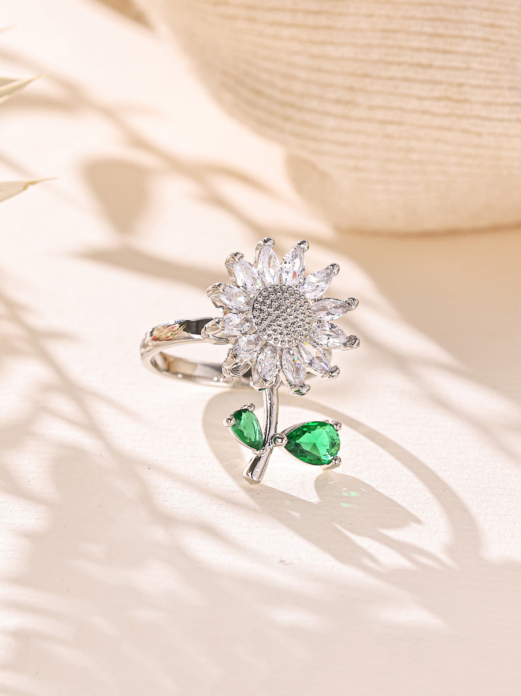 Flower Cubic Zirconia Ring R2883