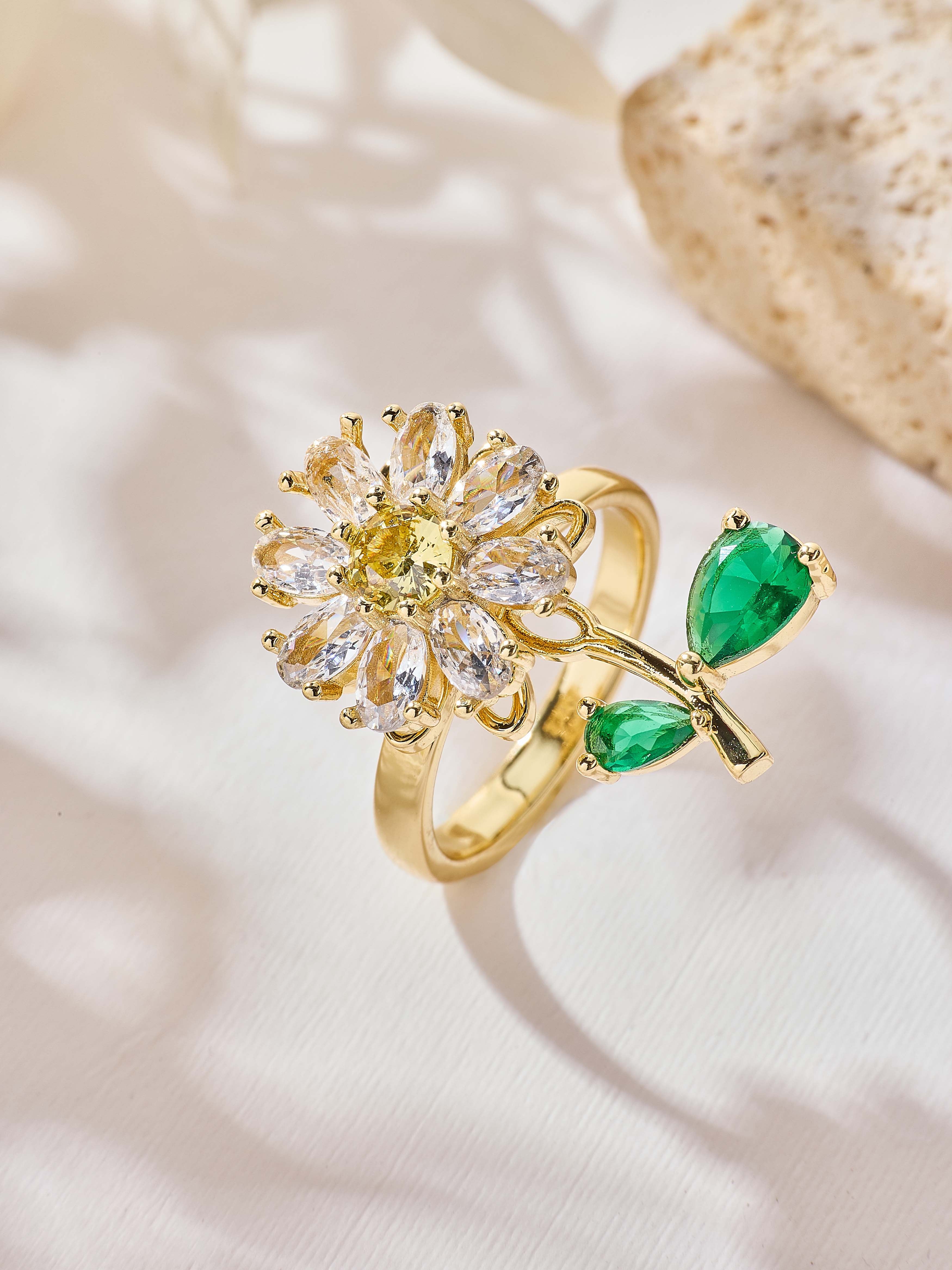 Flower Cubic Zirconia Ring R2884