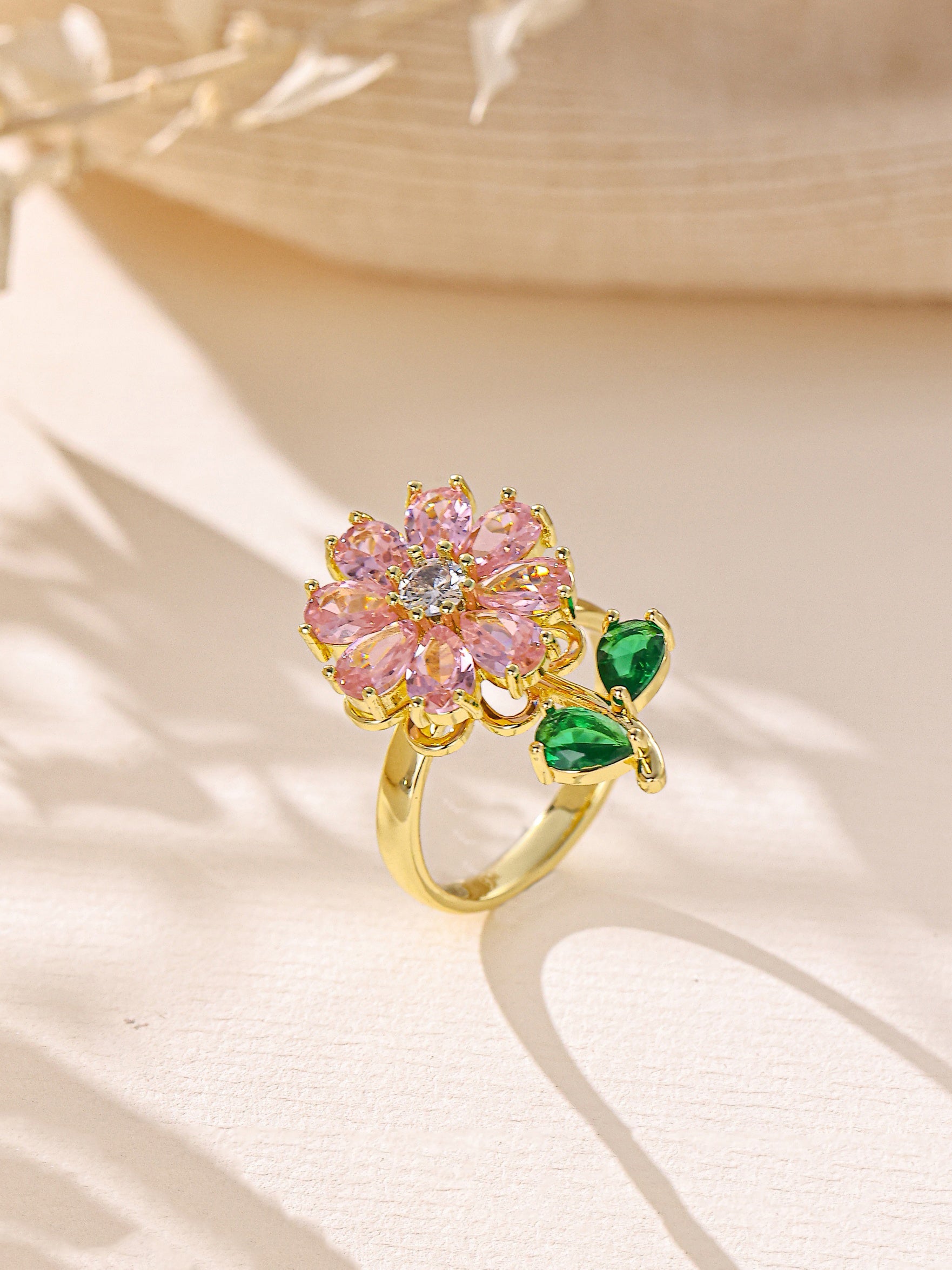 Flower Cubic Zirconia Ring R2885