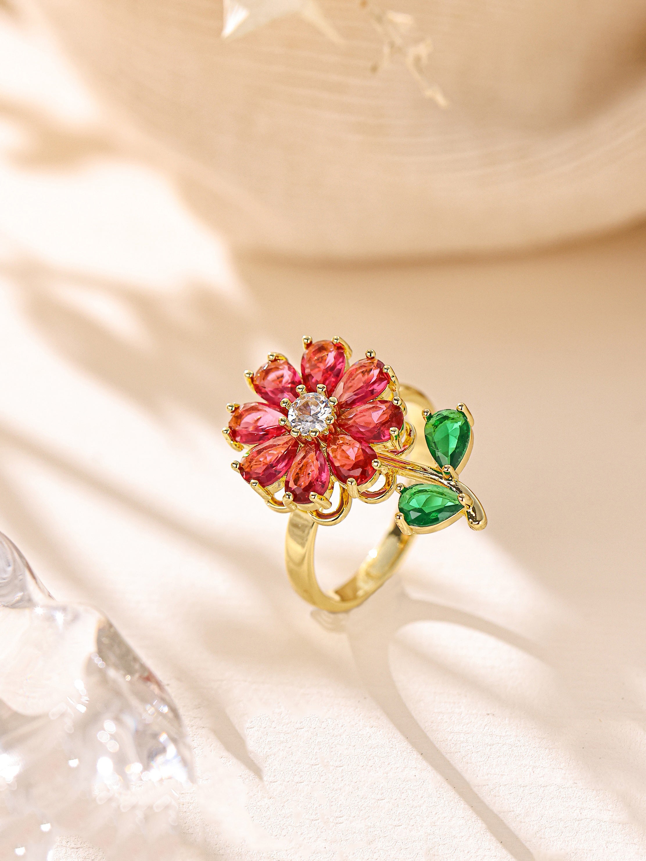 Flower Cubic Zirconia Ring R2885