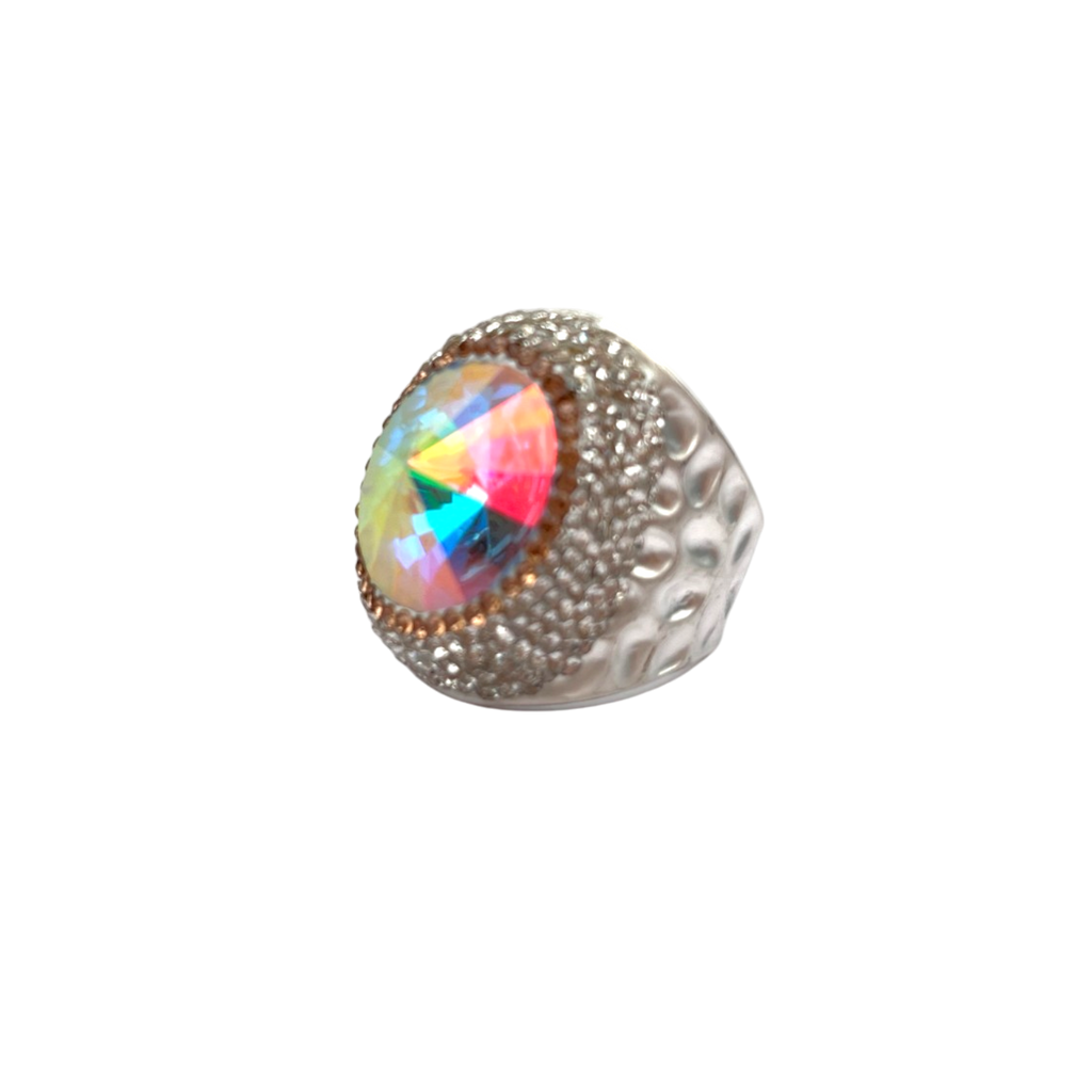 Crystal Pav¨¦ Cocktail Ring R2893