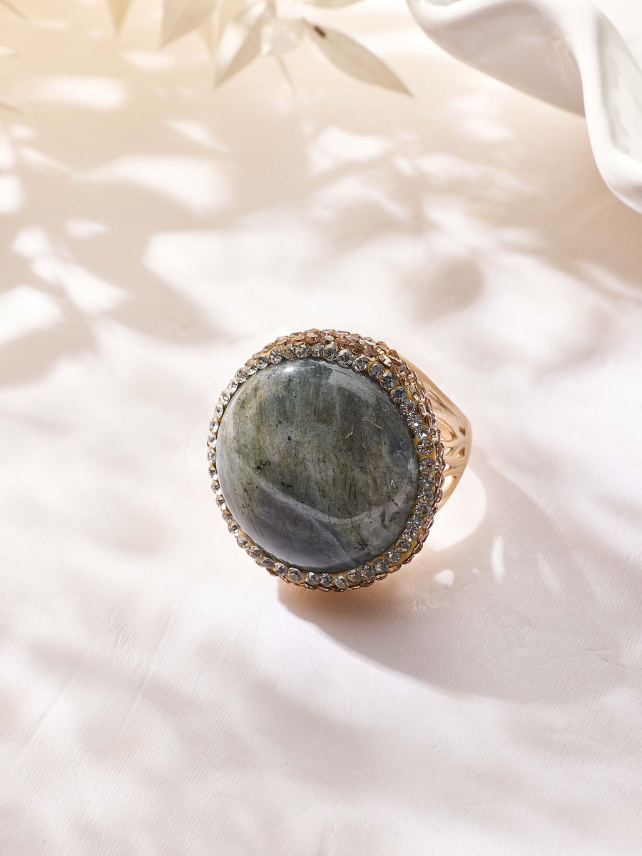 Mixed-Stone Pavé Cocktail Ring R2894