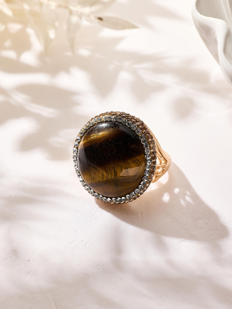 Mixed-Stone Pavé Cocktail Ring R2894
