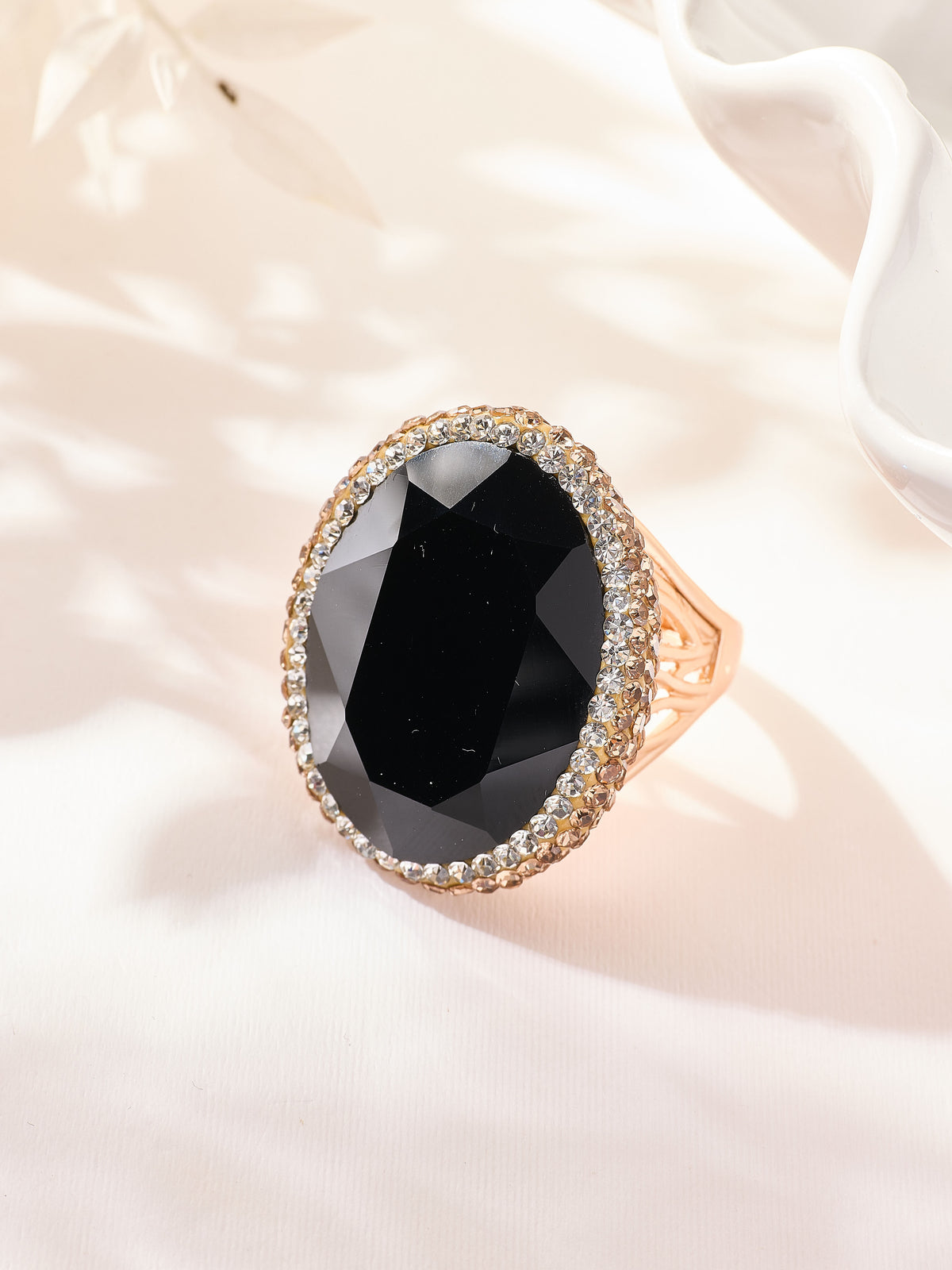 Crystal Pavé Cocktail Ring R2897-Gold