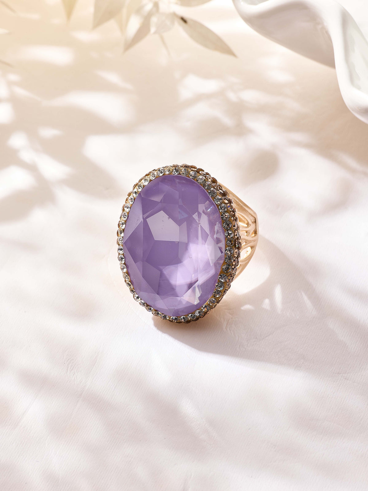 Crystal Pavé Cocktail Ring R2897-Gold