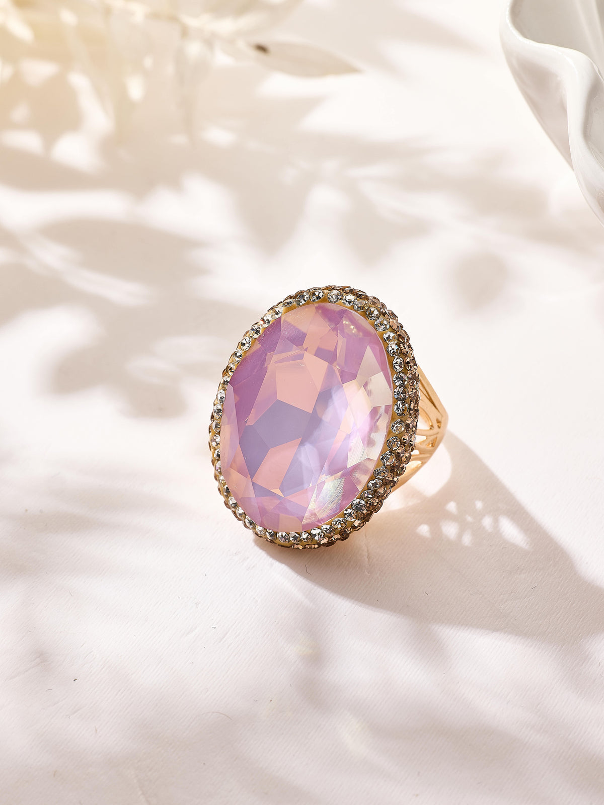 Crystal Pavé Cocktail Ring R2897-Gold
