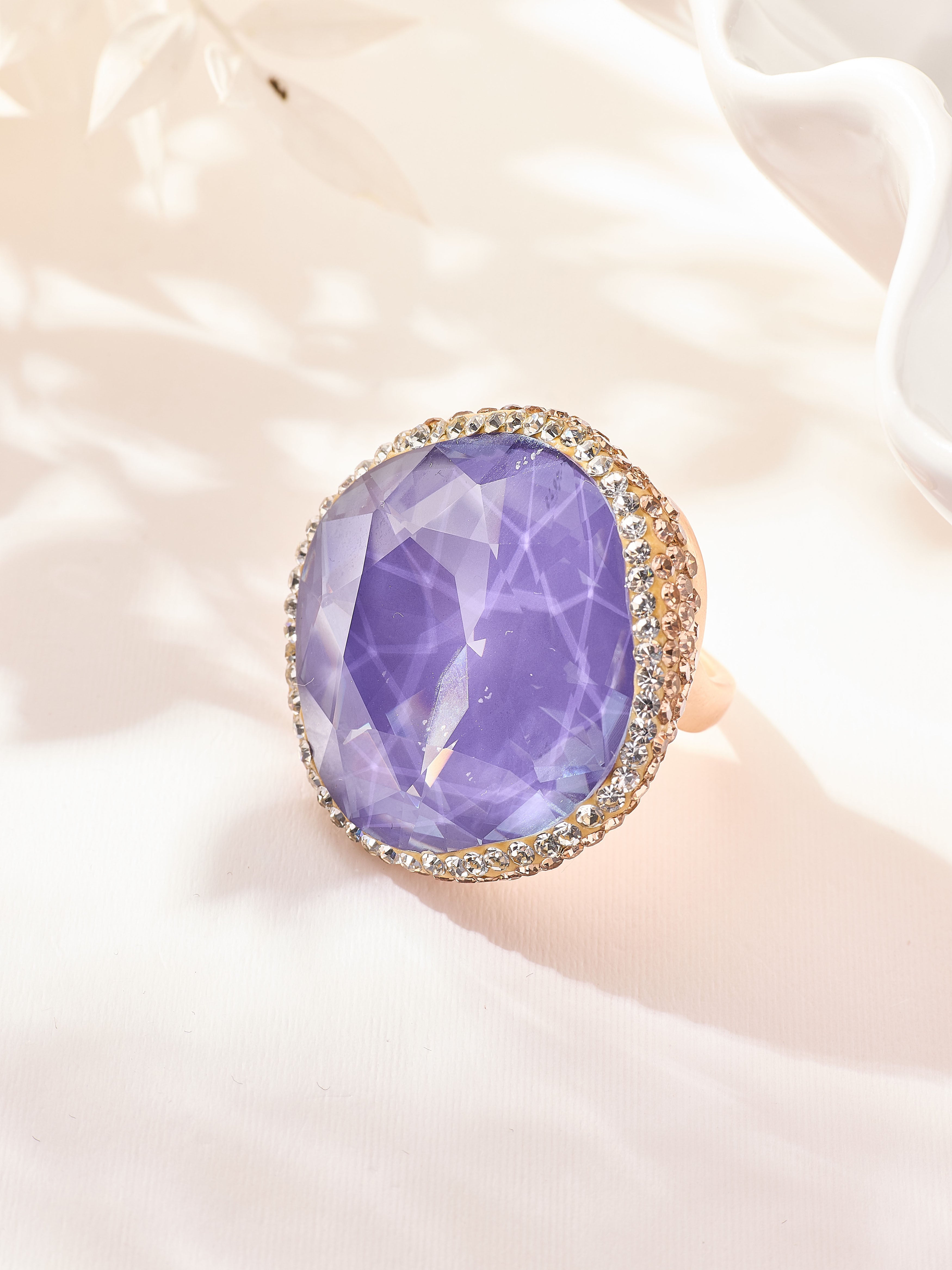 Crystal Pavé Cocktail Ring R2901-Gold
