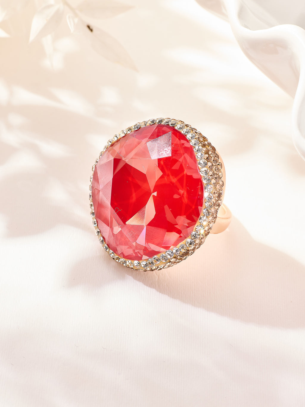 Crystal Pavé Cocktail Ring R2901-Gold