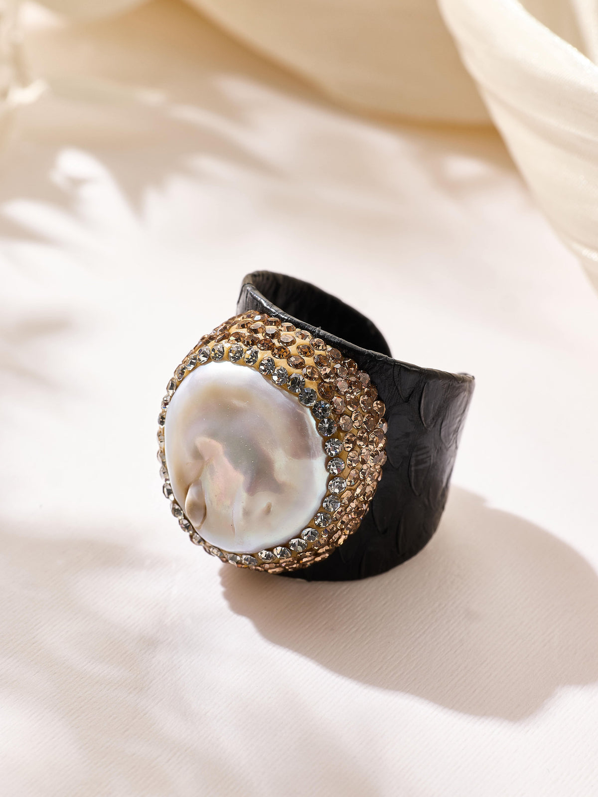 Freshwater Pearl Pavé Cocktail Ring R2908