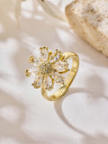 Flower Cubic Zirconia Ring R2919