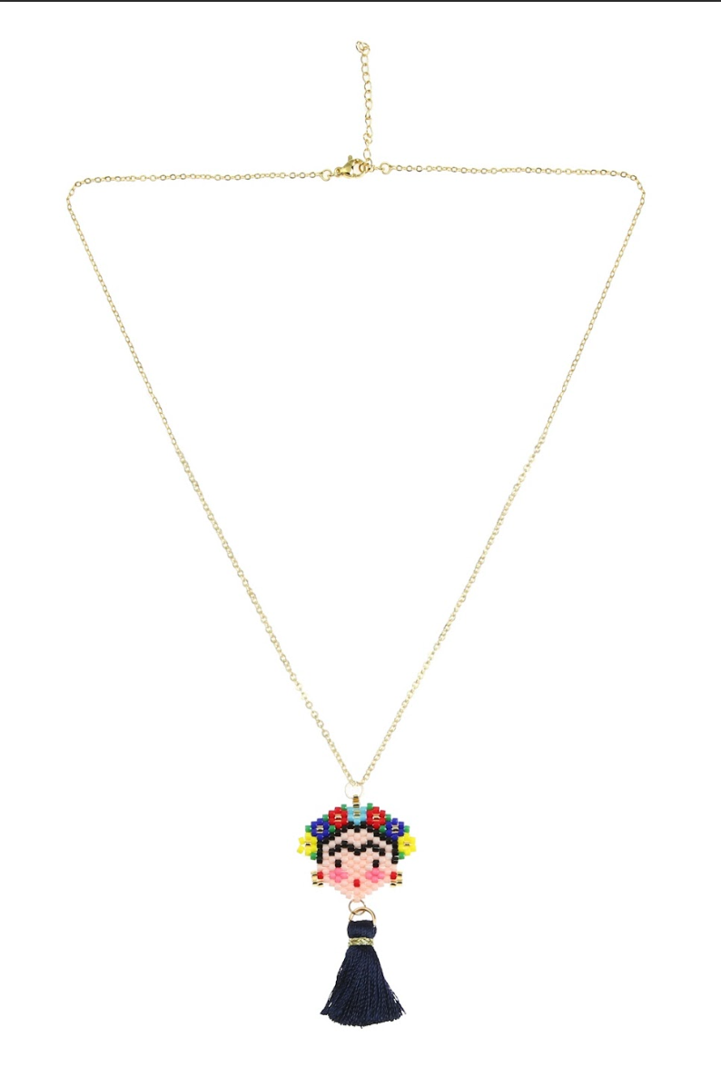 Floral Seed Bead Chain Necklace N4283
