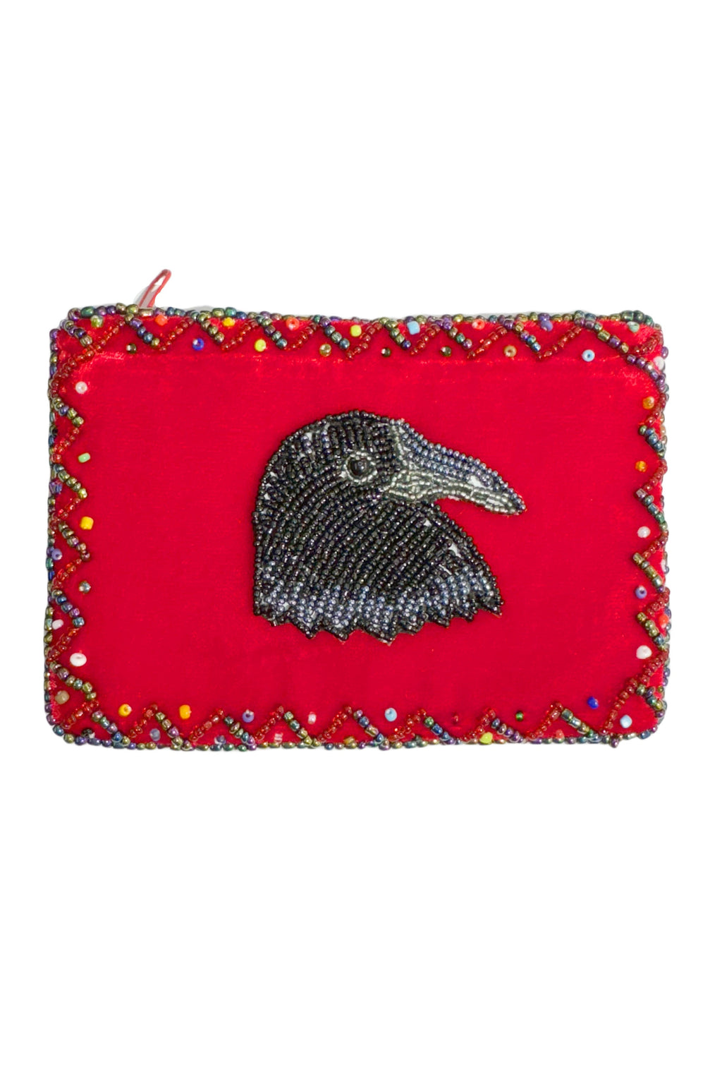 Crow Rectangle Velvet Coin Purse V0701 - view 2