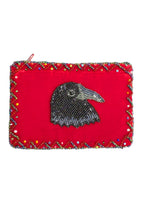 Crow Rectangle Velvet Coin Purse V0701 - view 2