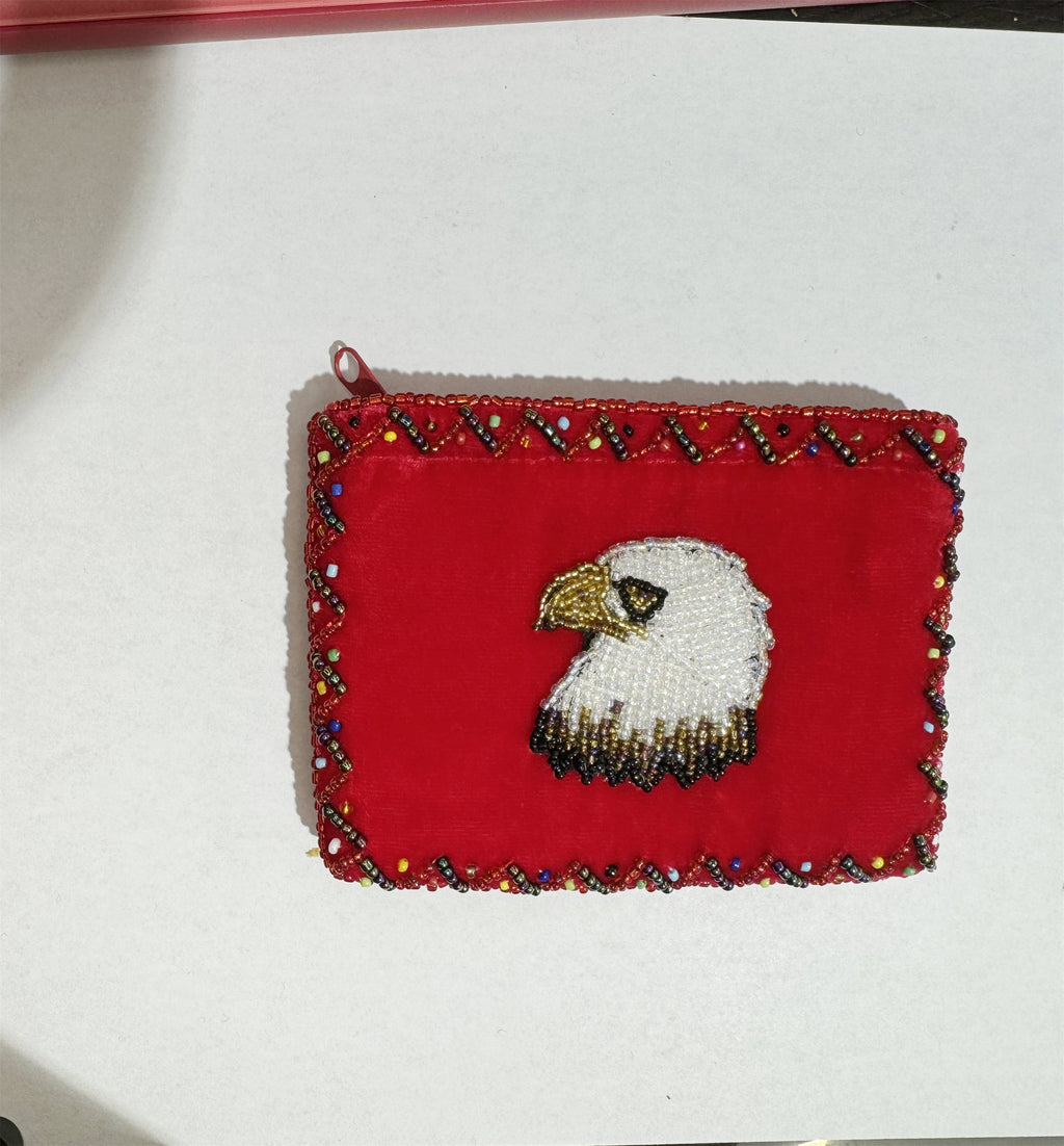 Eagle Rectangular Velvet Coin Purse V0701