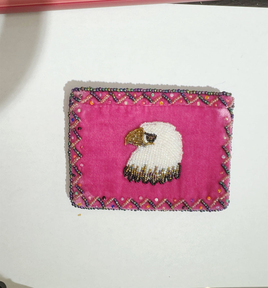 Eagle Rectangular Velvet Coin Purse V0701
