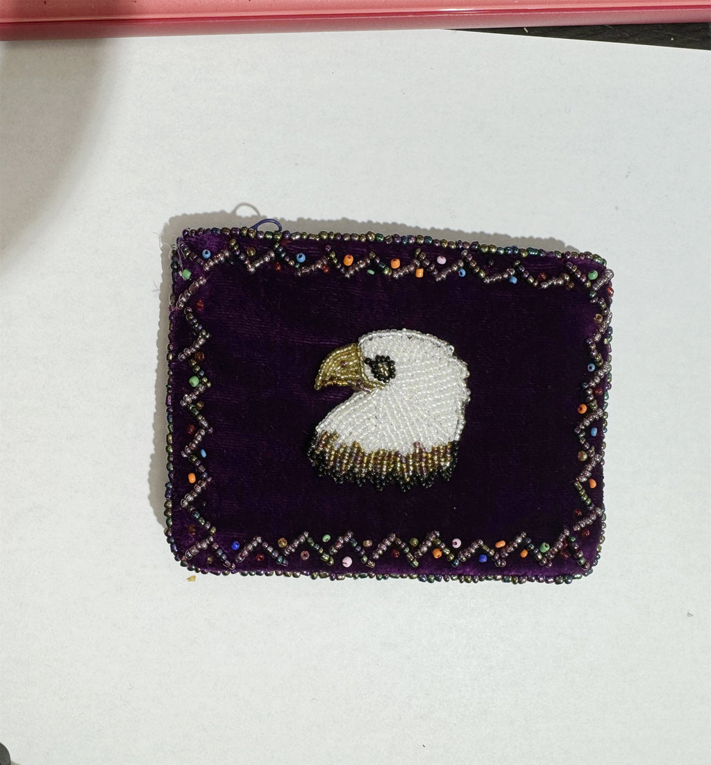 Eagle Rectangular Velvet Coin Purse V0701