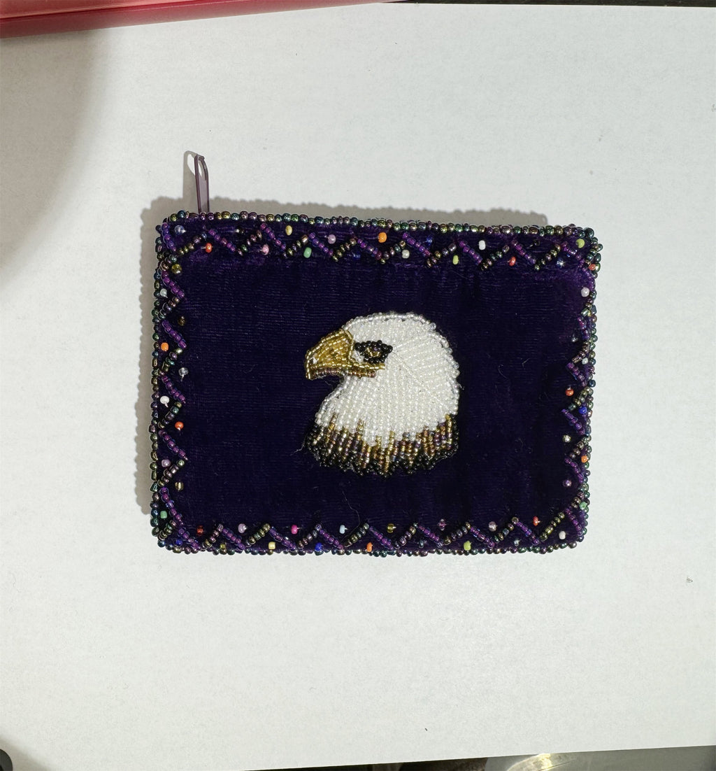 Eagle Rectangular Velvet Coin Purse V0701