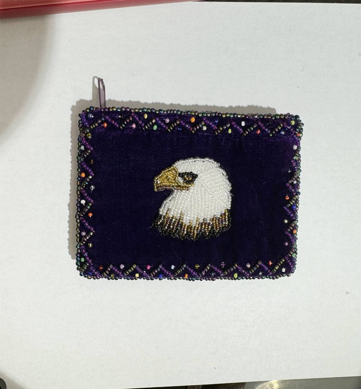 Eagle Rectangular Velvet Coin Purse V0701