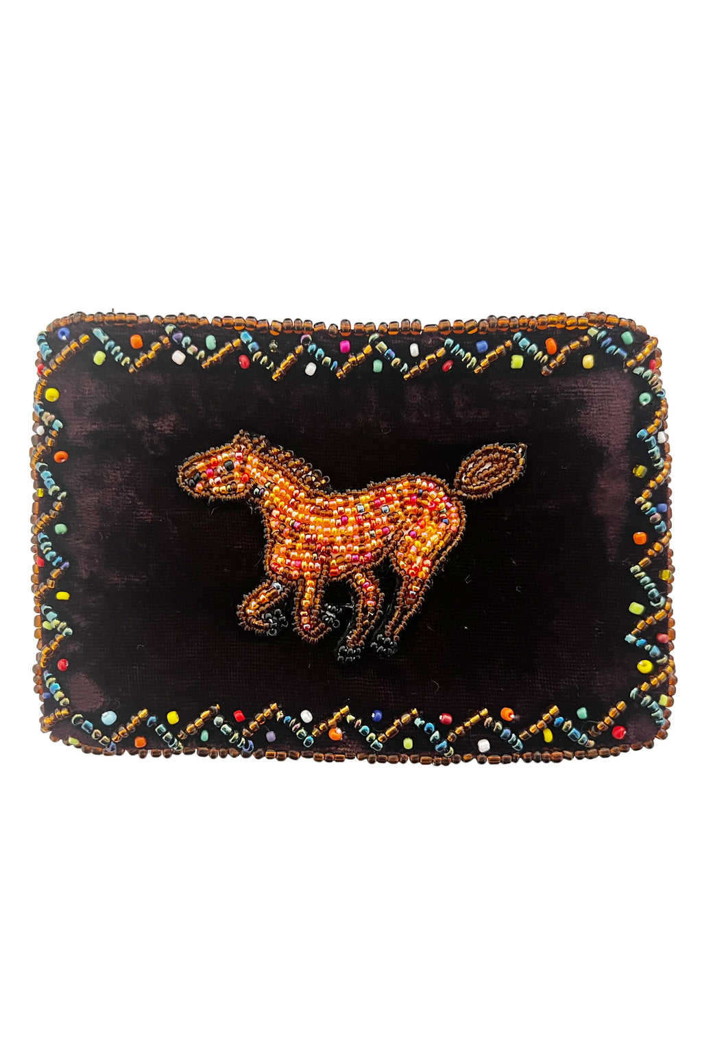 Horse Rectangle Velvet Coin Purse V0701