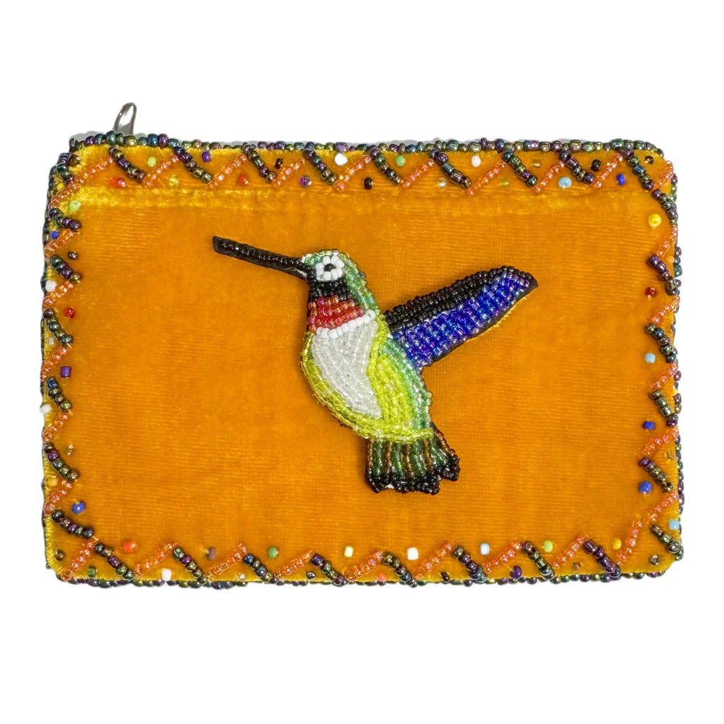 Hummingbird Rectangle Velvet Coin Purse V0701