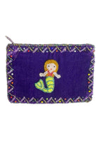 Mermaid Rectangular Velvet Coin Purse V0701