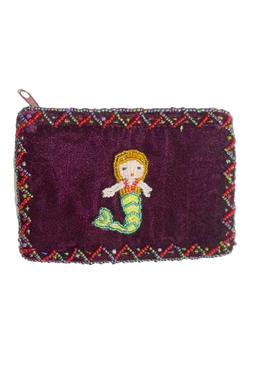 Mermaid Rectangular Velvet Coin Purse V0701